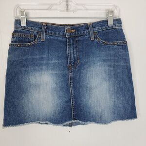 Vintage Abercrombie Fitch Mini Skirt Y2K Denim 90s Grunge REtro WOmens 2 Cotton